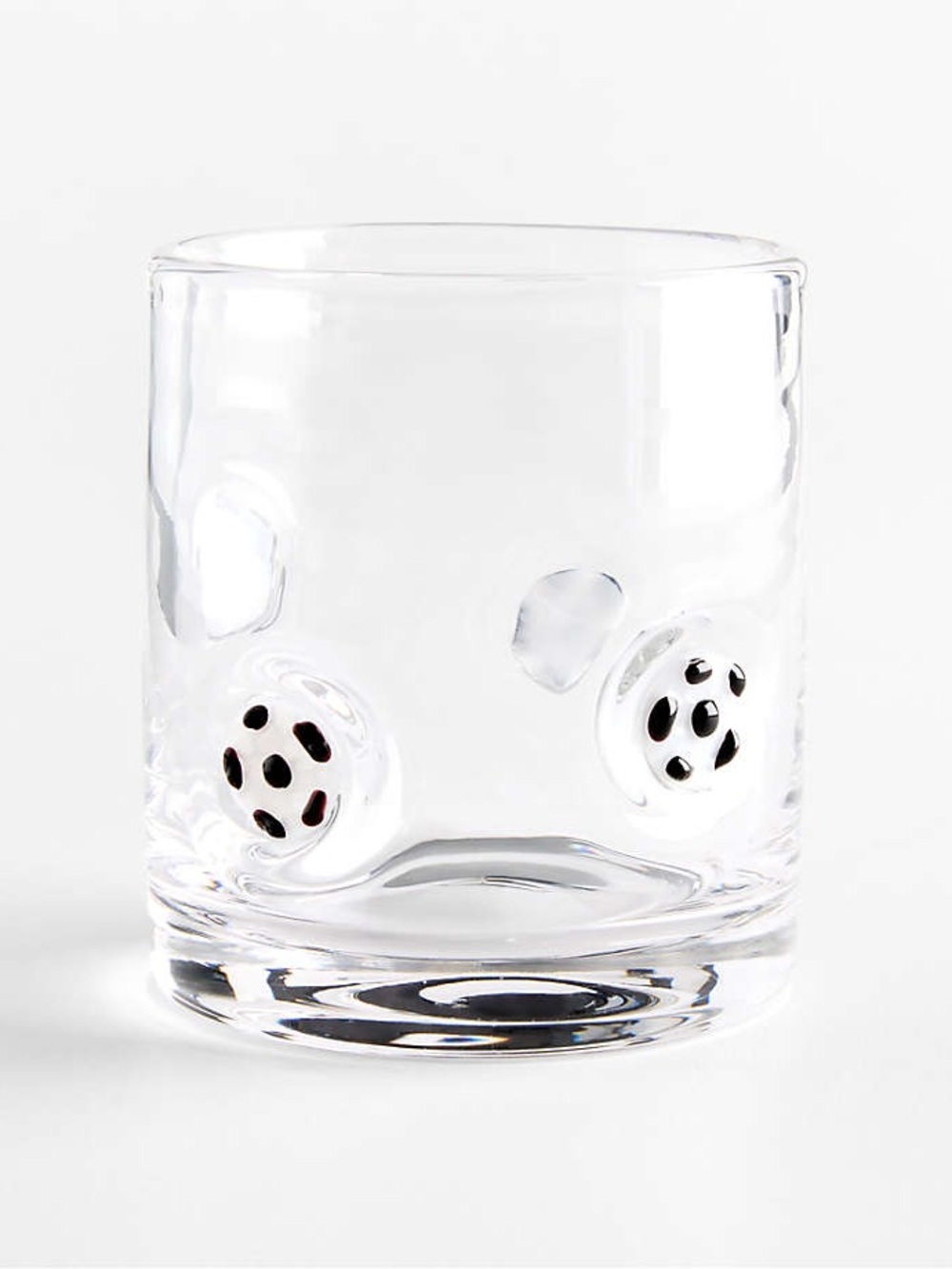 Crate and Barrell Soccer Ball Icon 15-Oz. Double Old-Fashioned Glass Set of 4